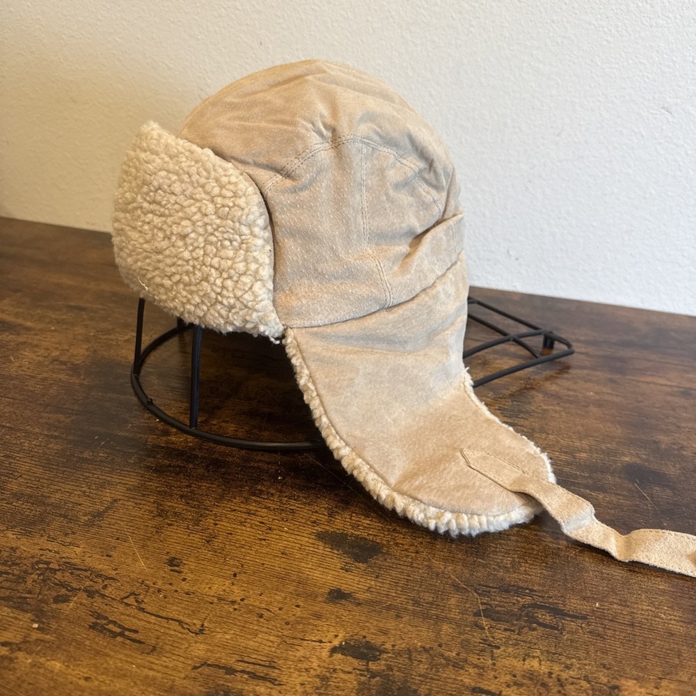 Basic Editions Faux Fur Trapper Hat Brown Winter Ear Flap Hat L/XL